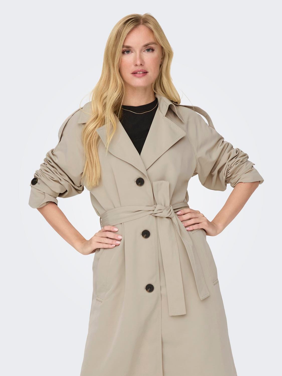 ONLY Manteaux Col italien -Simply Taupe - 15294984