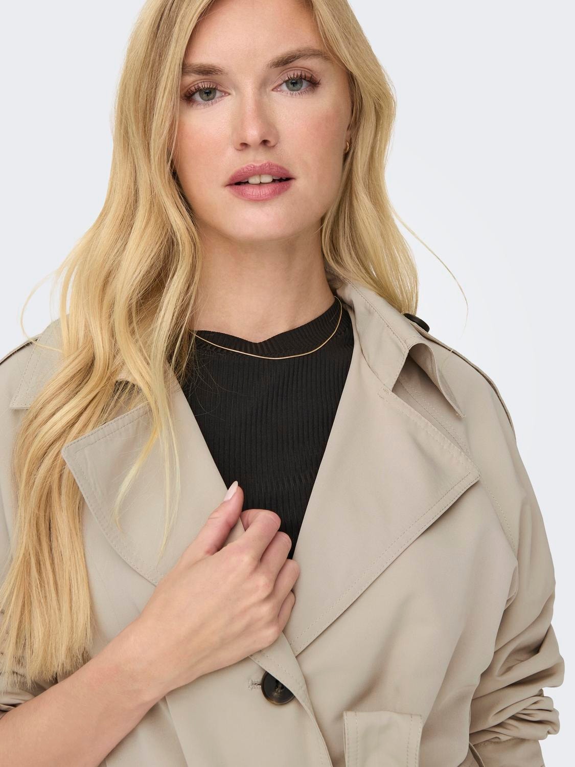 ONLY Gespreide kraag Jas -Simply Taupe - 15294984