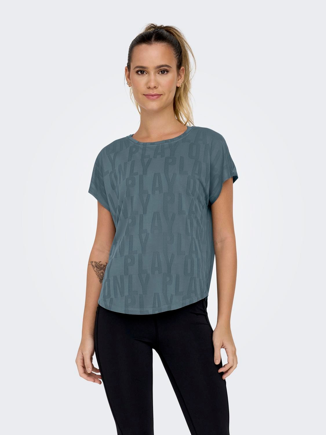 ONLY Loose Fit O-Neck T-Shirt -Stormy Weather - 15295072