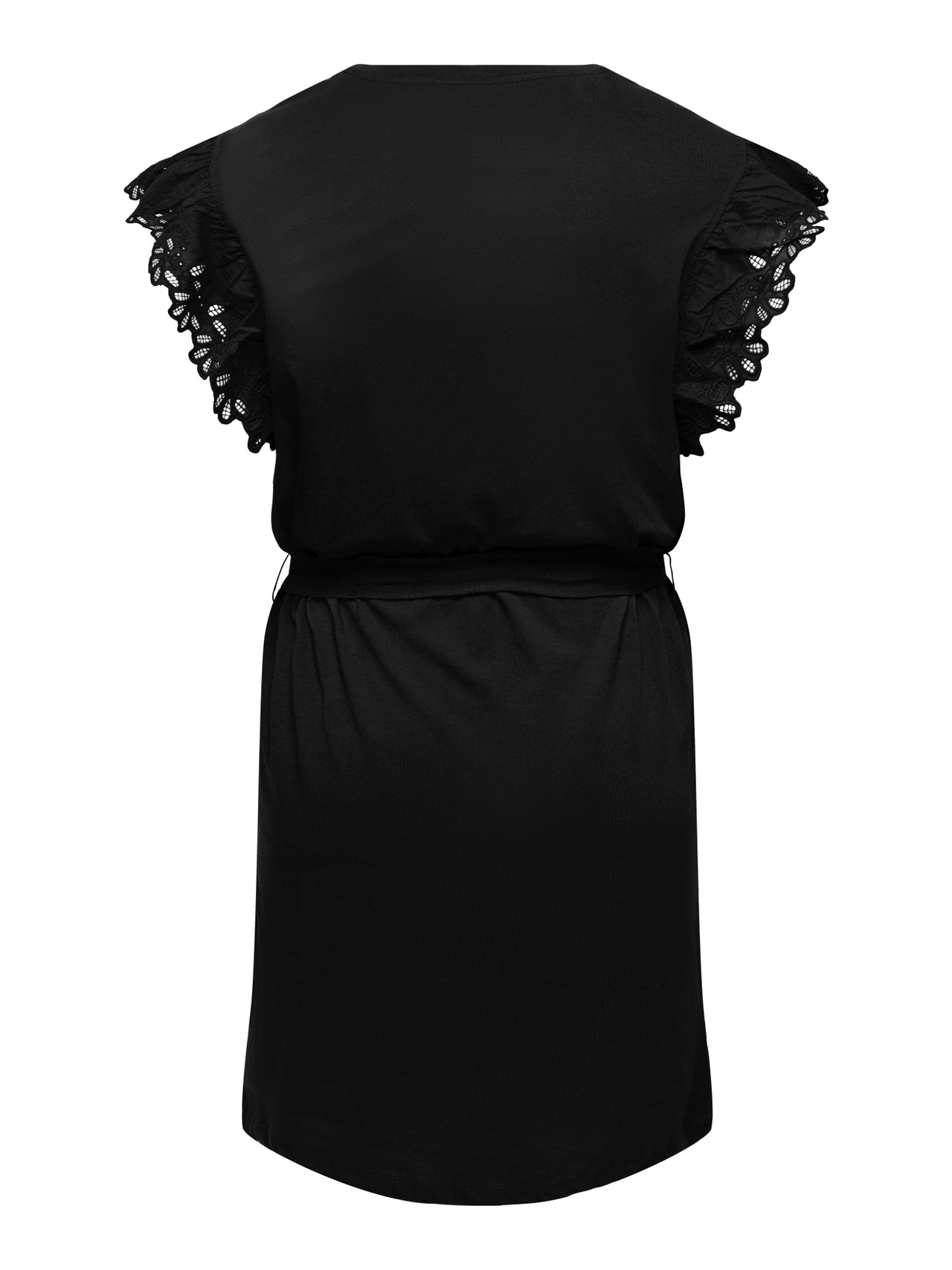 ONLY Normal geschnitten Rundhals Curve Kurzes Kleid -Black - 15295168