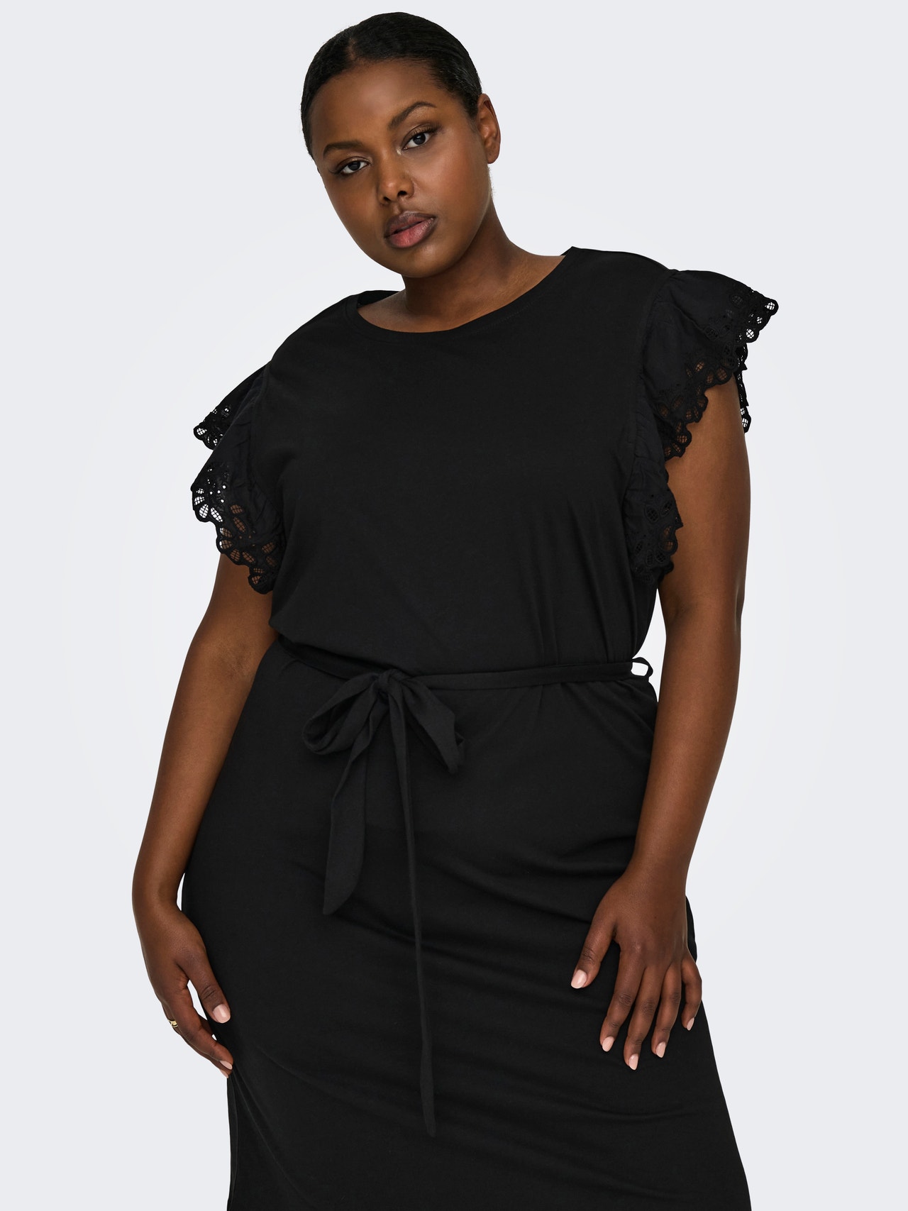 ONLY Curvy detailed cotton dress -Black - 15295168