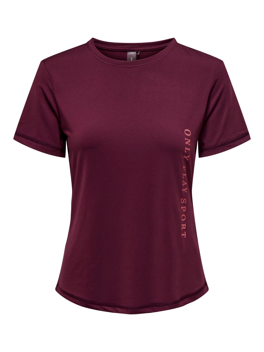 ONLY Training t-shirt with logo -Windsor Wine - 15295208
