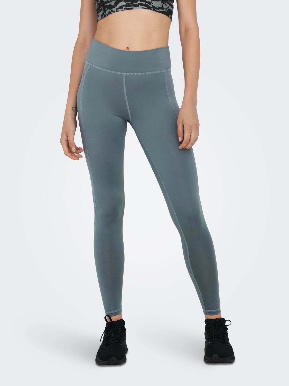 ONLY Tight Fit Høy midje Leggings -Stormy Weather - 15295214