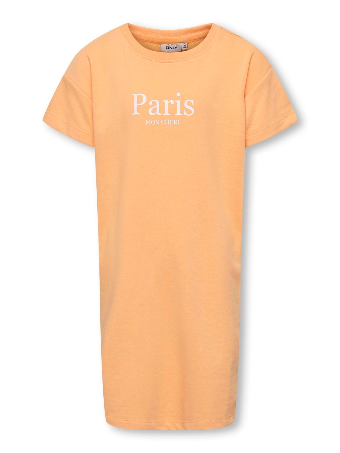 ONLY Regular Fit O-hals Kort kjole -Orange Chiffon - 15295269