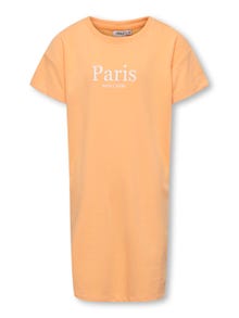 ONLY Regular Fit Round Neck Short dress -Orange Chiffon - 15295269