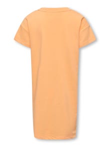 ONLY Vestido corto Corte regular Cuello redondo -Orange Chiffon - 15295269