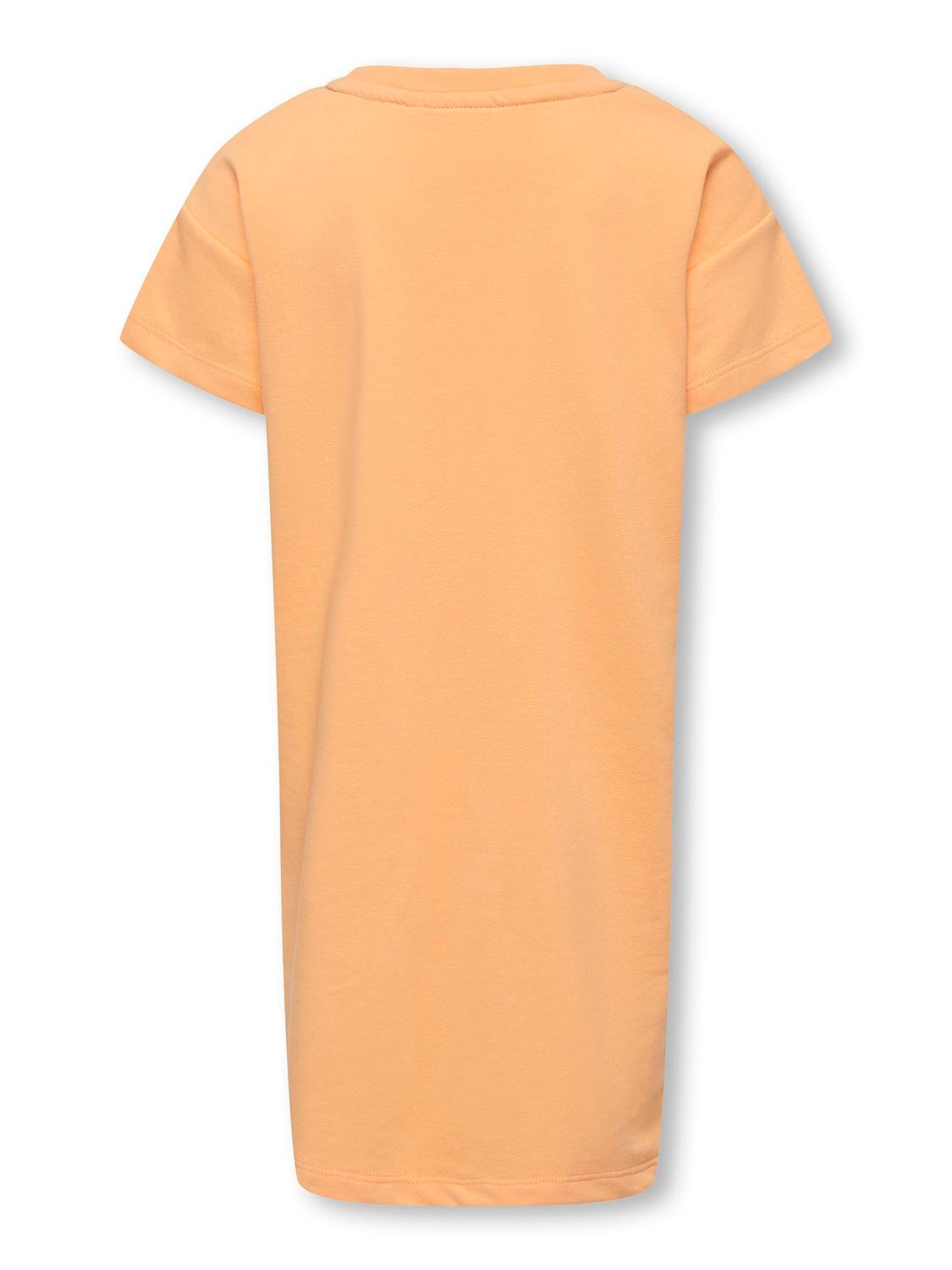ONLY Vestido corto Corte regular Cuello redondo -Orange Chiffon - 15295269