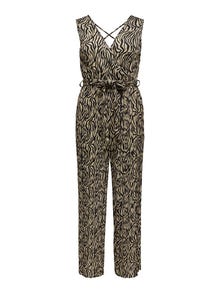 ONLY Sleeveless printed jumpsuit -Bone White - 15295334