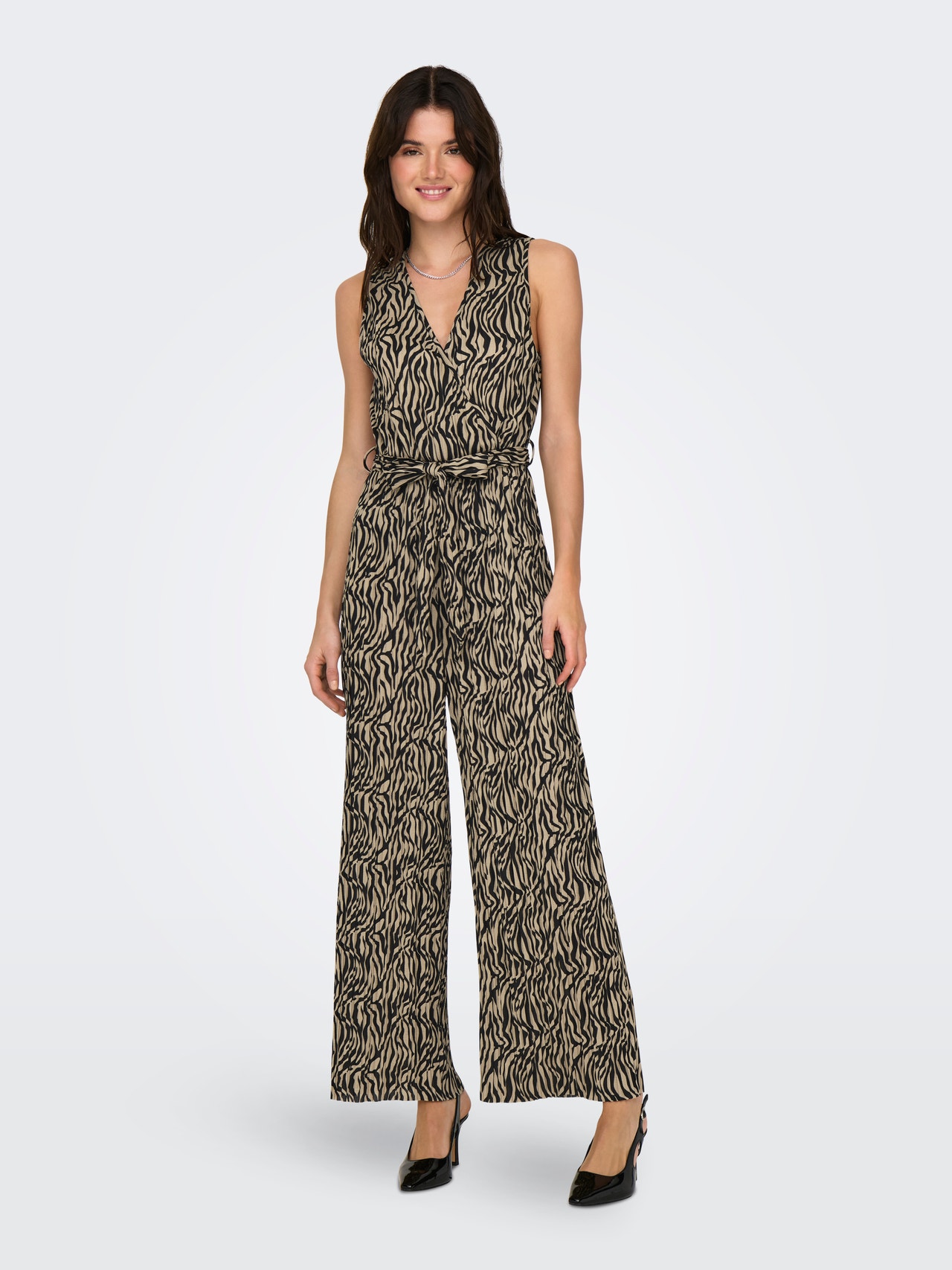 ONLY Sleeveless printed jumpsuit -Bone White - 15295334