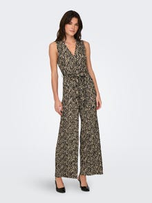 ONLY Sleeveless printed jumpsuit -Bone White - 15295334