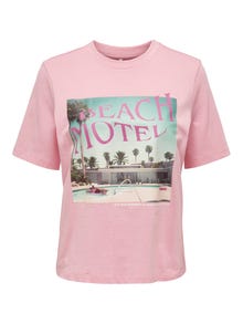 ONLY Regular Fit O-hals T-skjorte -Candy Pink - 15295382