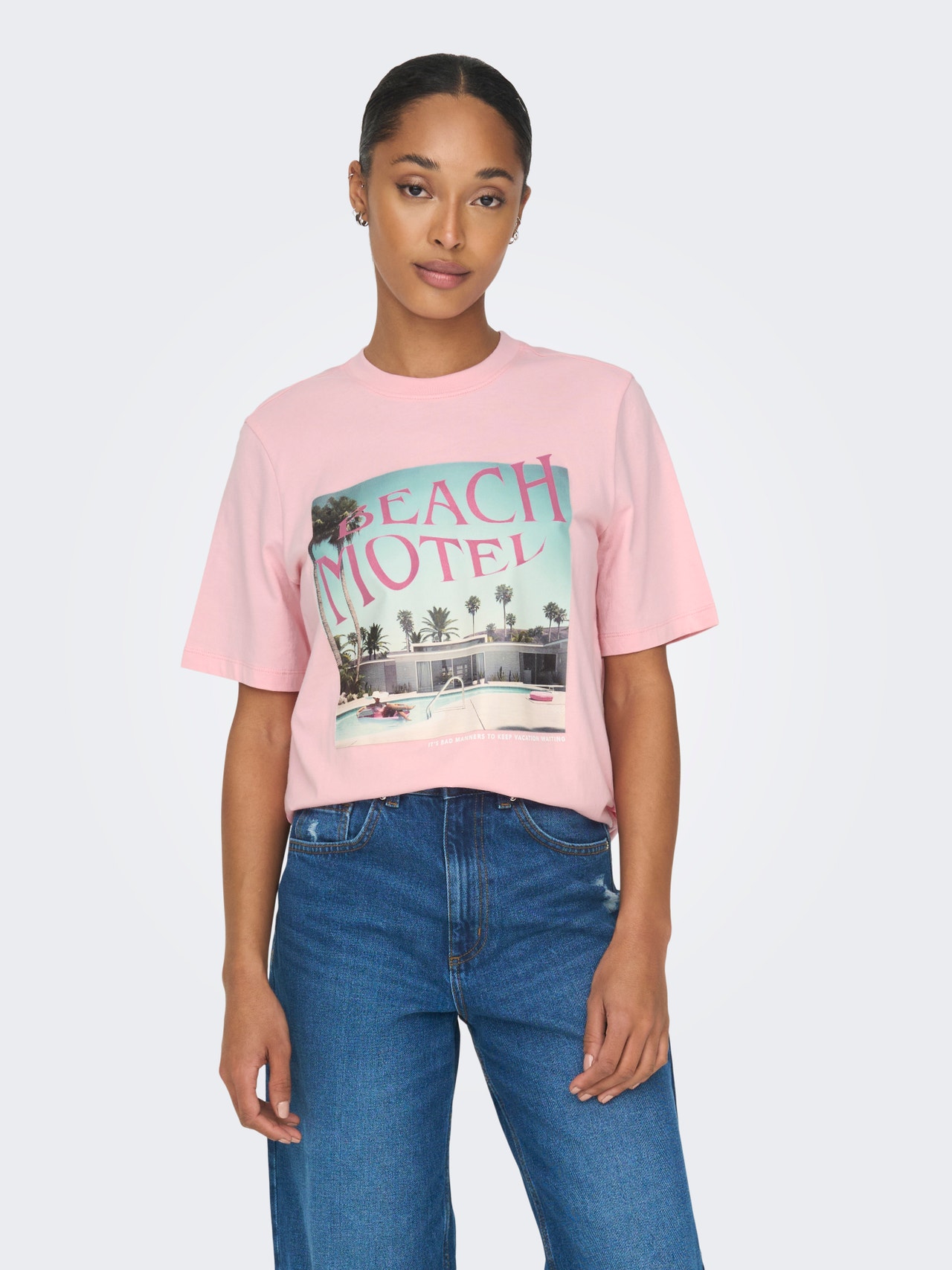 ONLY Regular Fit O-hals T-skjorte -Candy Pink - 15295382