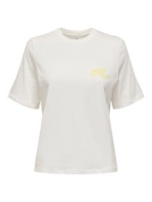 ONLY Krój regularny Okragly dekolt T-shirt -Cloud Dancer - 15295382