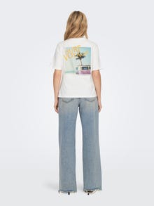 ONLY Camisetas Corte regular Cuello redondo -Cloud Dancer - 15295382