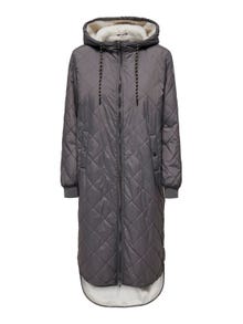 ONLY Long quilted coat -Plum Kitten - 15295389