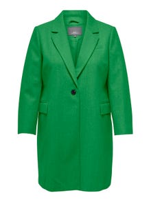 ONLY Curvy Ensfarvet frakke -Green Bee - 15295413