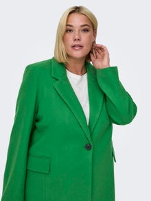 ONLY Curvy Ensfarvet frakke -Green Bee - 15295413