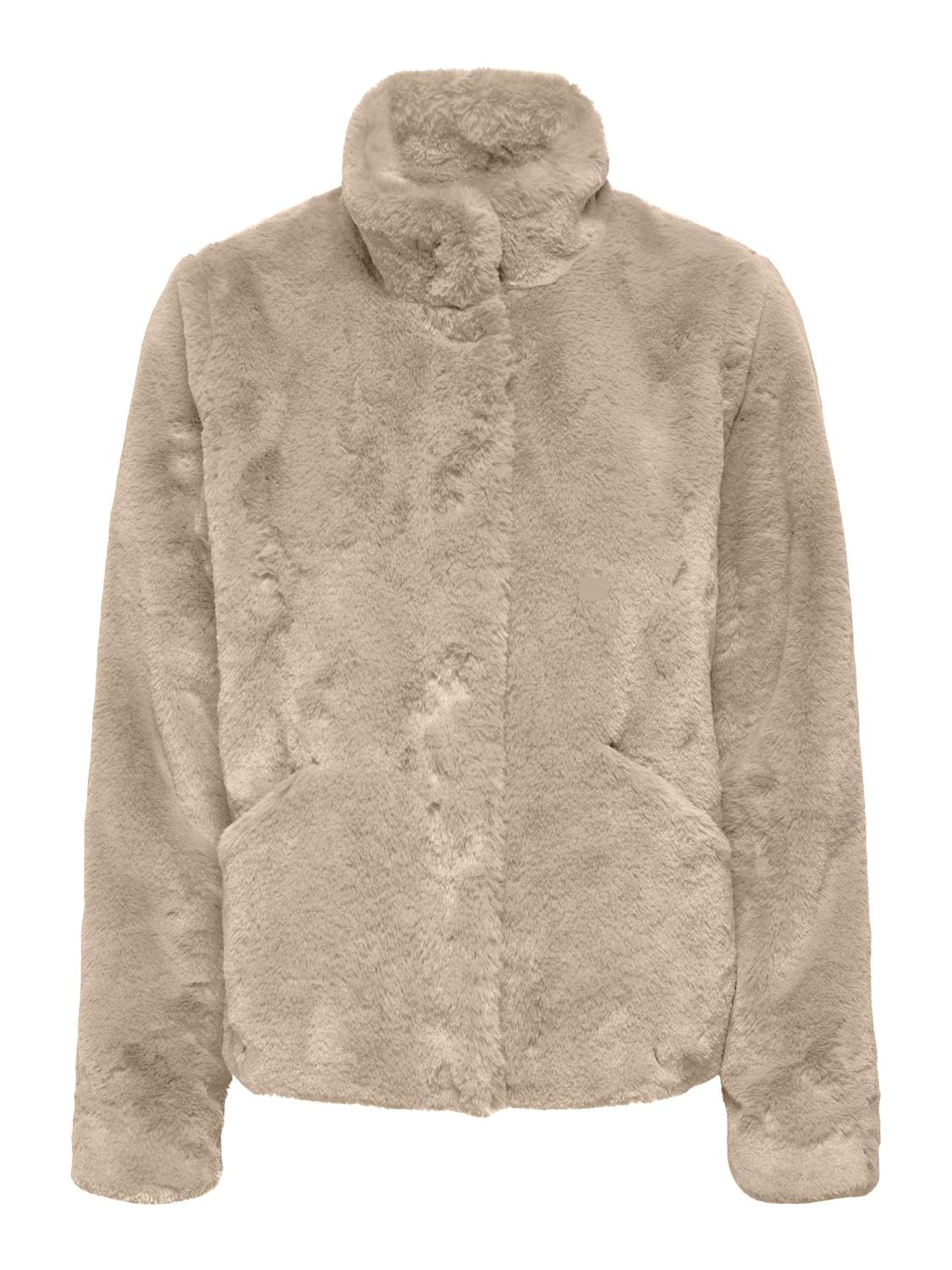 ONLY Short faux fur jacket -Humus - 15295423