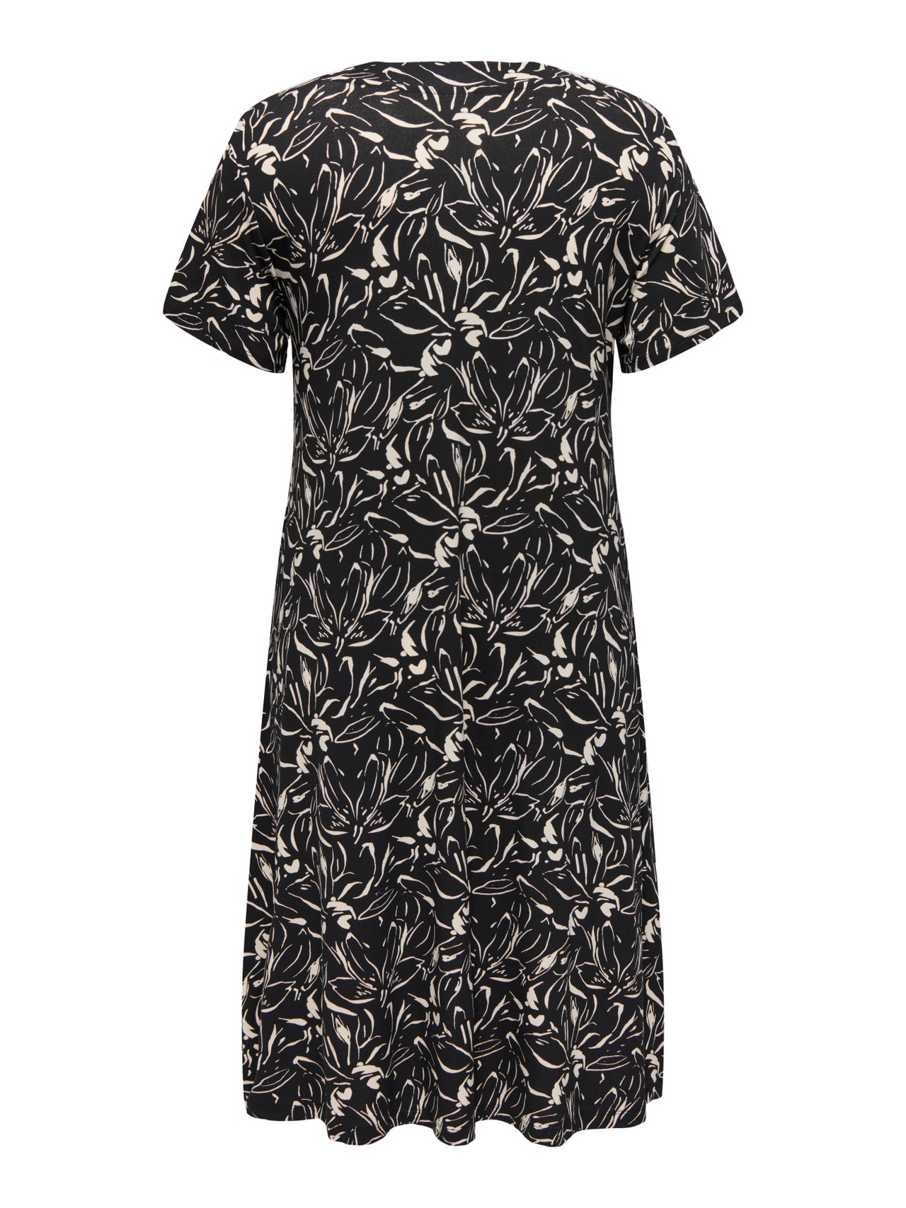 ONLY Curvy Midi v-hals kjole -Black - 15295477