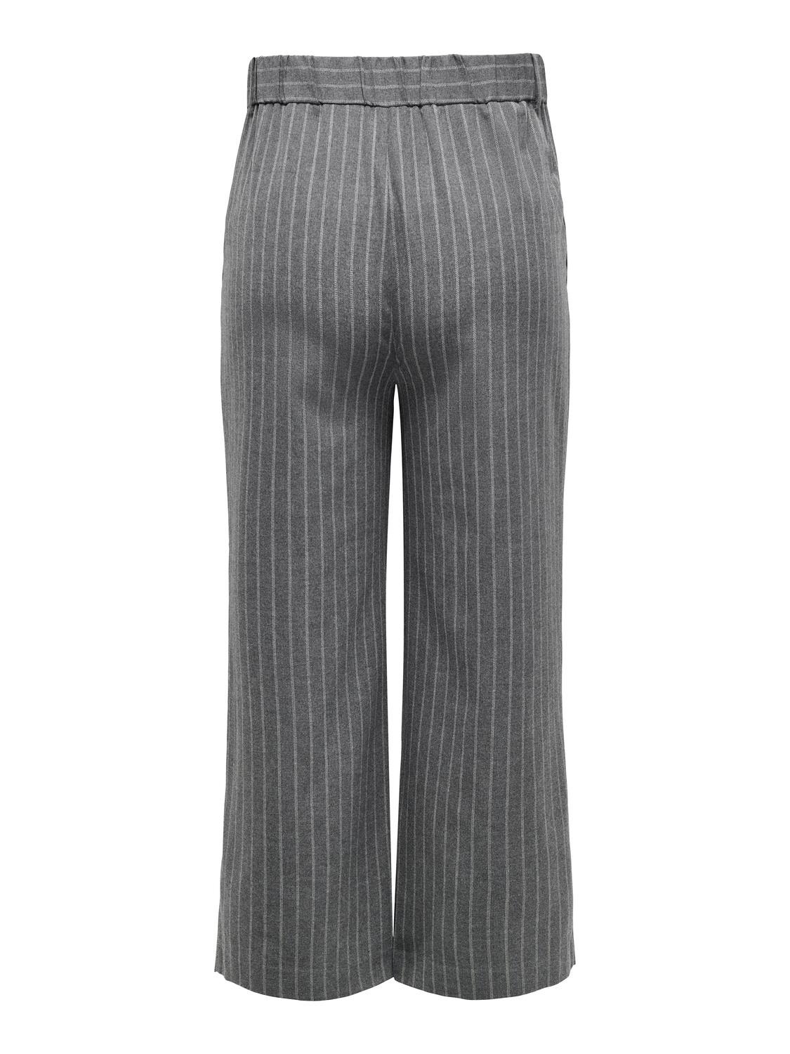 ONLY Pantalons Regular Fit Taille moyenne Jambe évasée Curve -Dark Grey Melange - 15295480