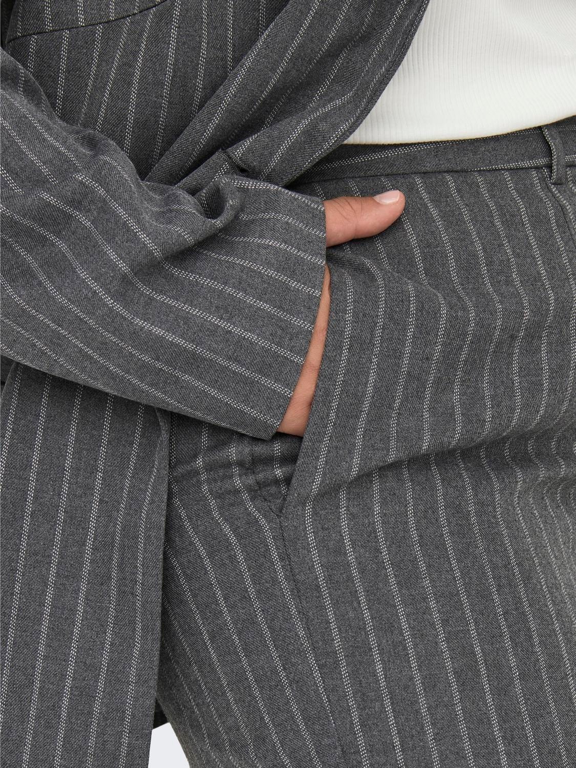 ONLY Regular Fit Middels høy midje Utsvingte ben Curve Bukser -Dark Grey Melange - 15295480