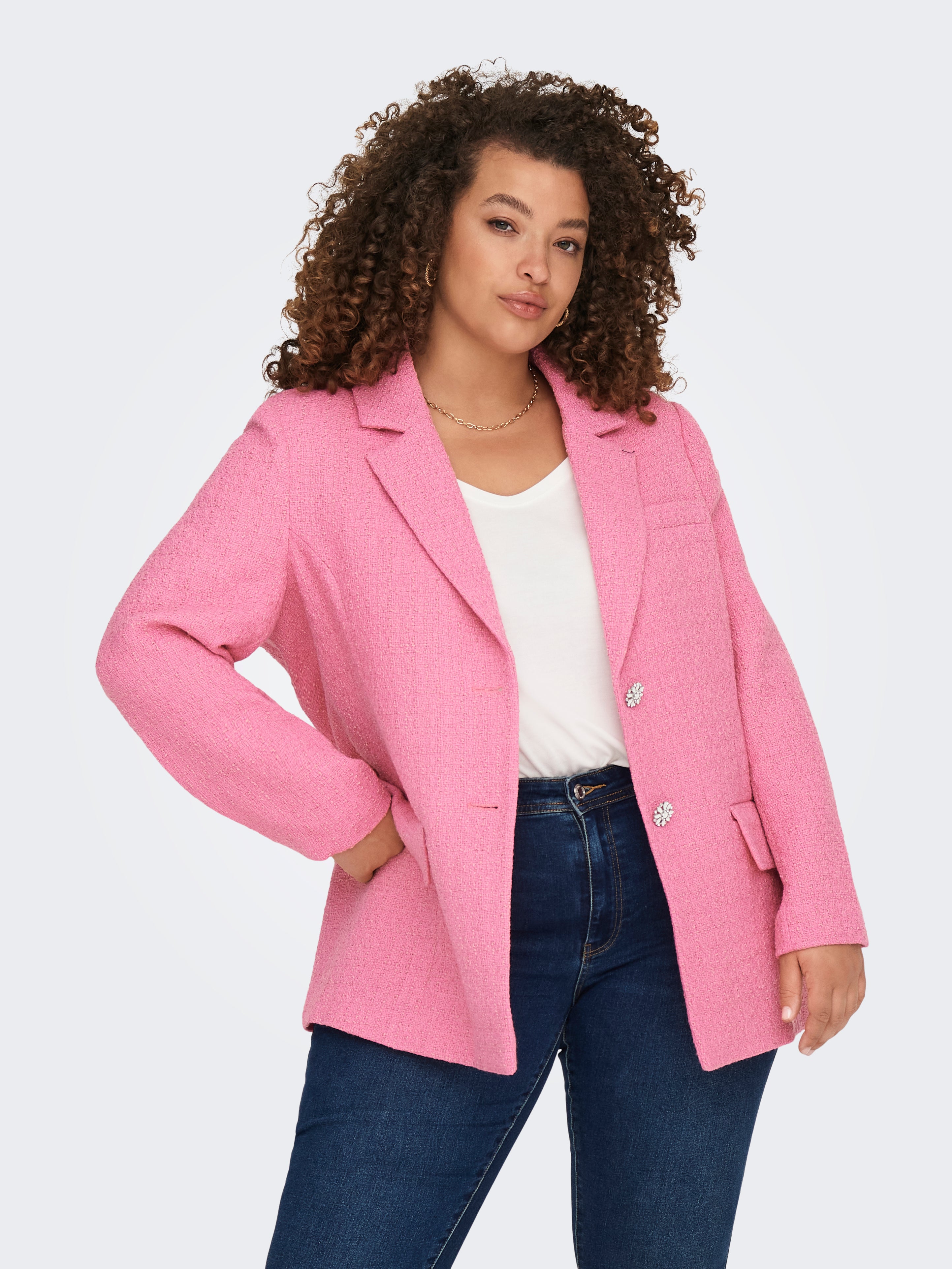 Blazer Curvy ONLY Carmakoma – Femme – Coupe Élégante Et Confort Stretch – Uni