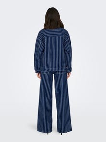 ONLY Striped denim jacket -Dark Blue Denim - 15295487