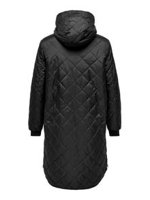 ONLY curvy Long hooded jacket -Black - 15295516