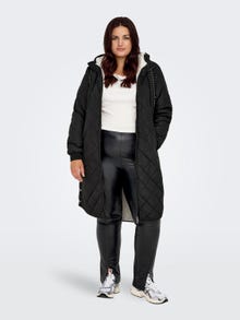 ONLY curvy Long hooded jacket -Black - 15295516