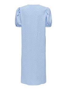 ONLY Midi v-hals kjole -Cashmere Blue - 15295524
