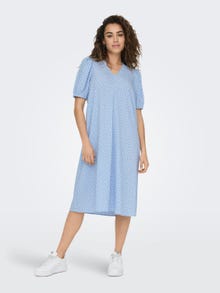 ONLY Midi v-neck dress -Cashmere Blue - 15295524