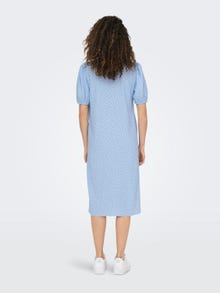 ONLY Box Fit V-Neck Puff sleeves Midi dress -Cashmere Blue - 15295524