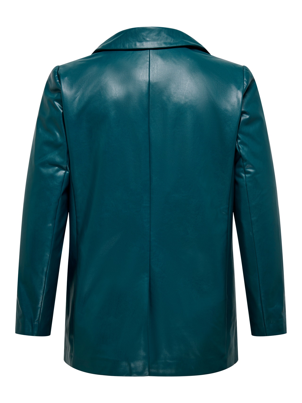ONLY Curvy faux leather blazer -Dark Sea - 15295527