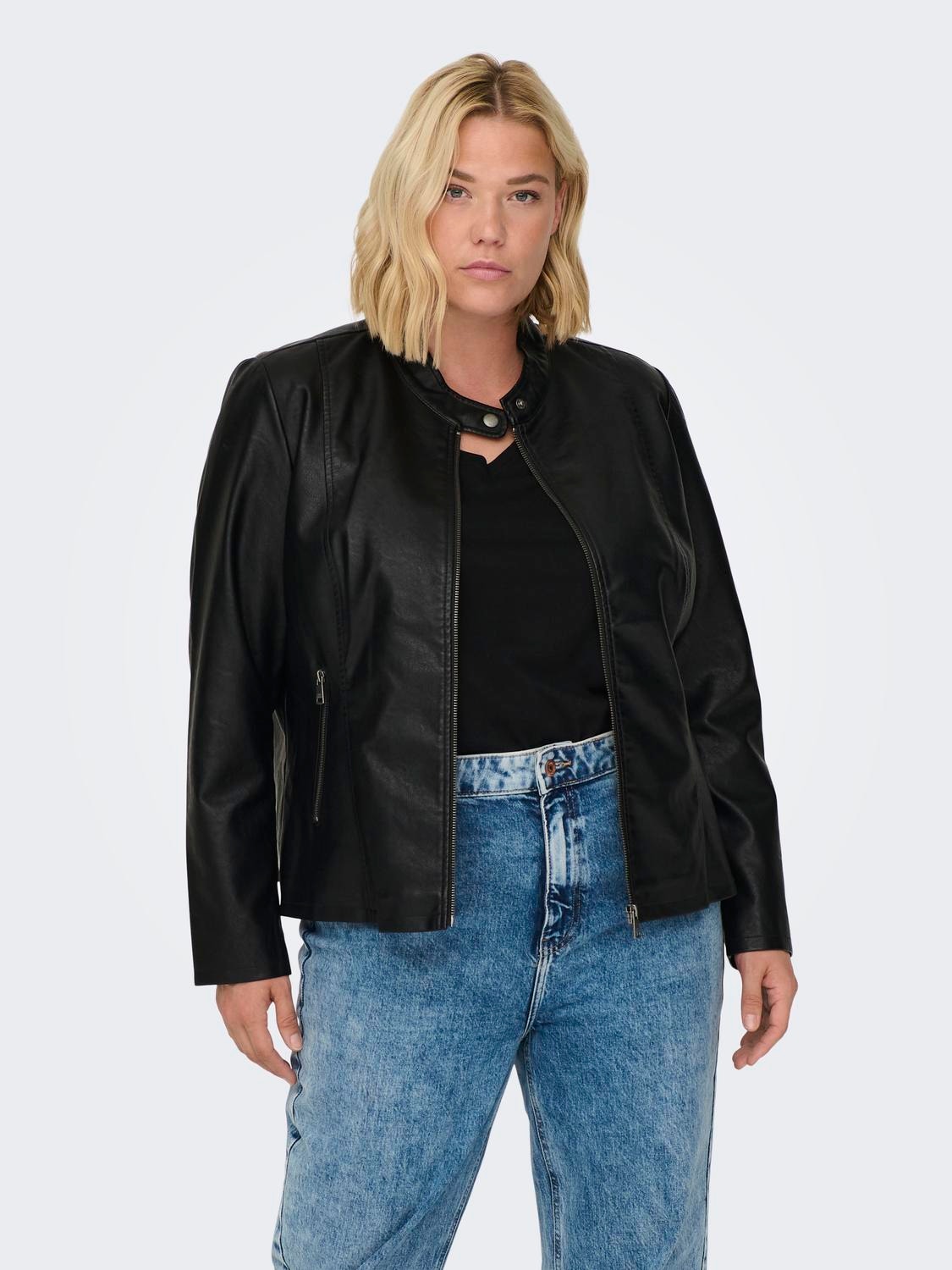 ONLY Curvy faux leather jacket -Black - 15295532