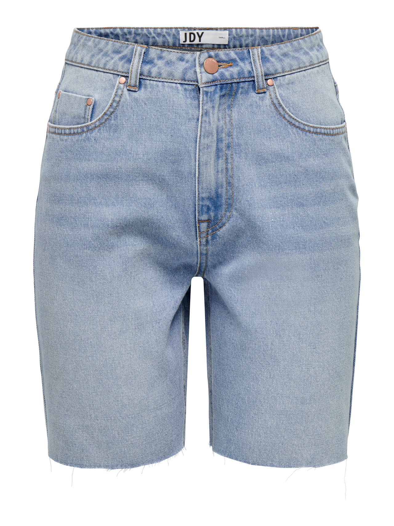 ONLY Shorts Corte loose Cintura alta Bajos sin rematar -Light Blue Denim - 15295540
