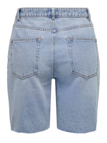 ONLY Loose fit High waist Onafgewerkte zoom Shorts -Light Blue Denim - 15295540