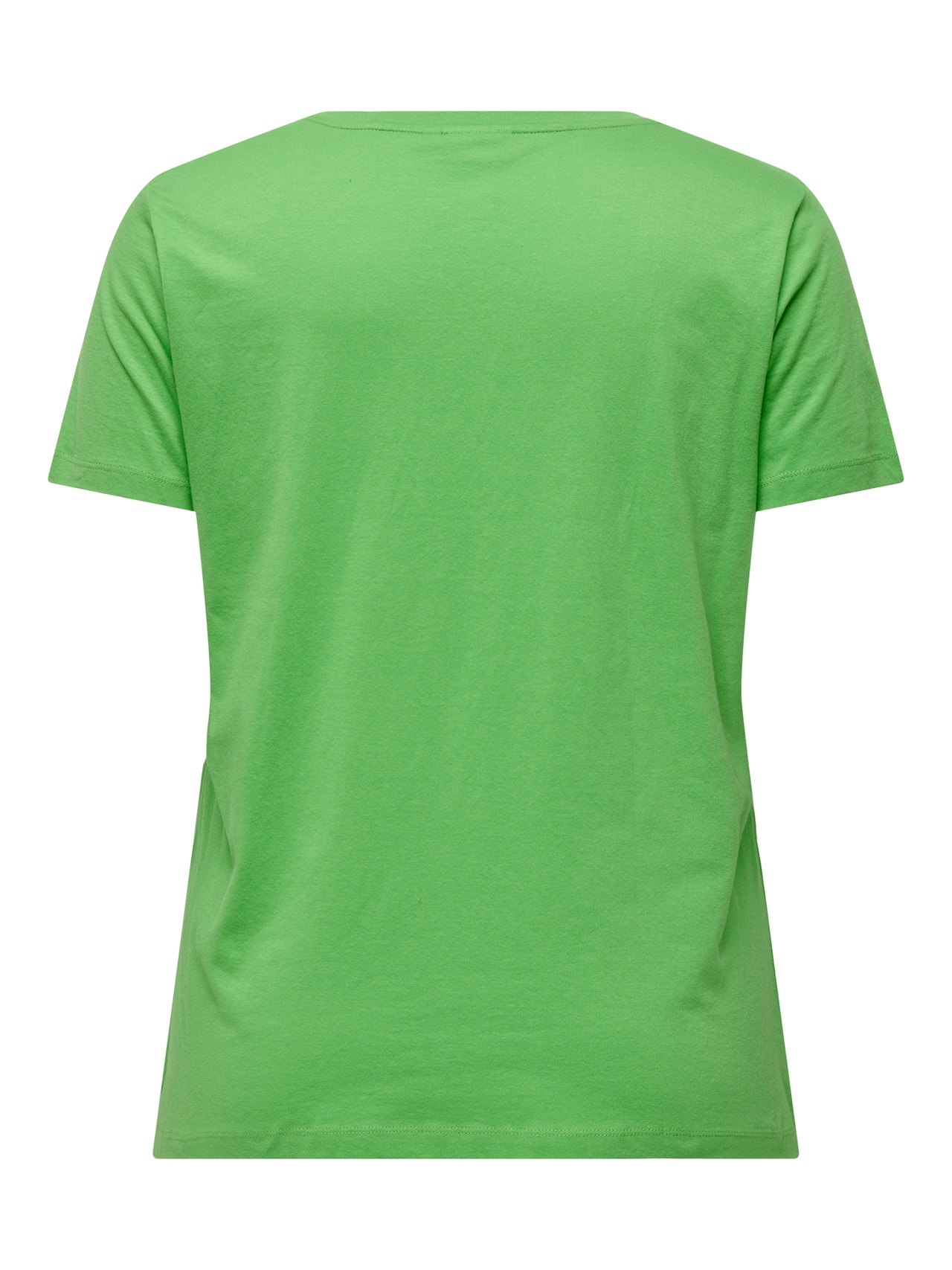 ONLY Curvy t-shirt med v-hals og pailletter -Vibrant Green - 15295542
