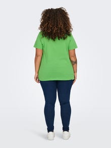 ONLY T-shirt Regular Fit Scollo a V -Vibrant Green - 15295542