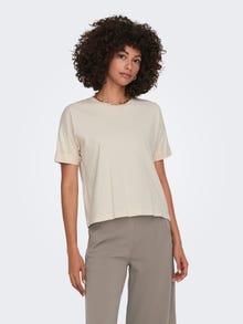 ONLY Regular Fit O-hals T-skjorte -Sandshell - 15295543