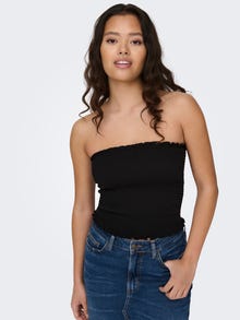 ONLY Smock tube top with stretch fit -Black - 15295597
