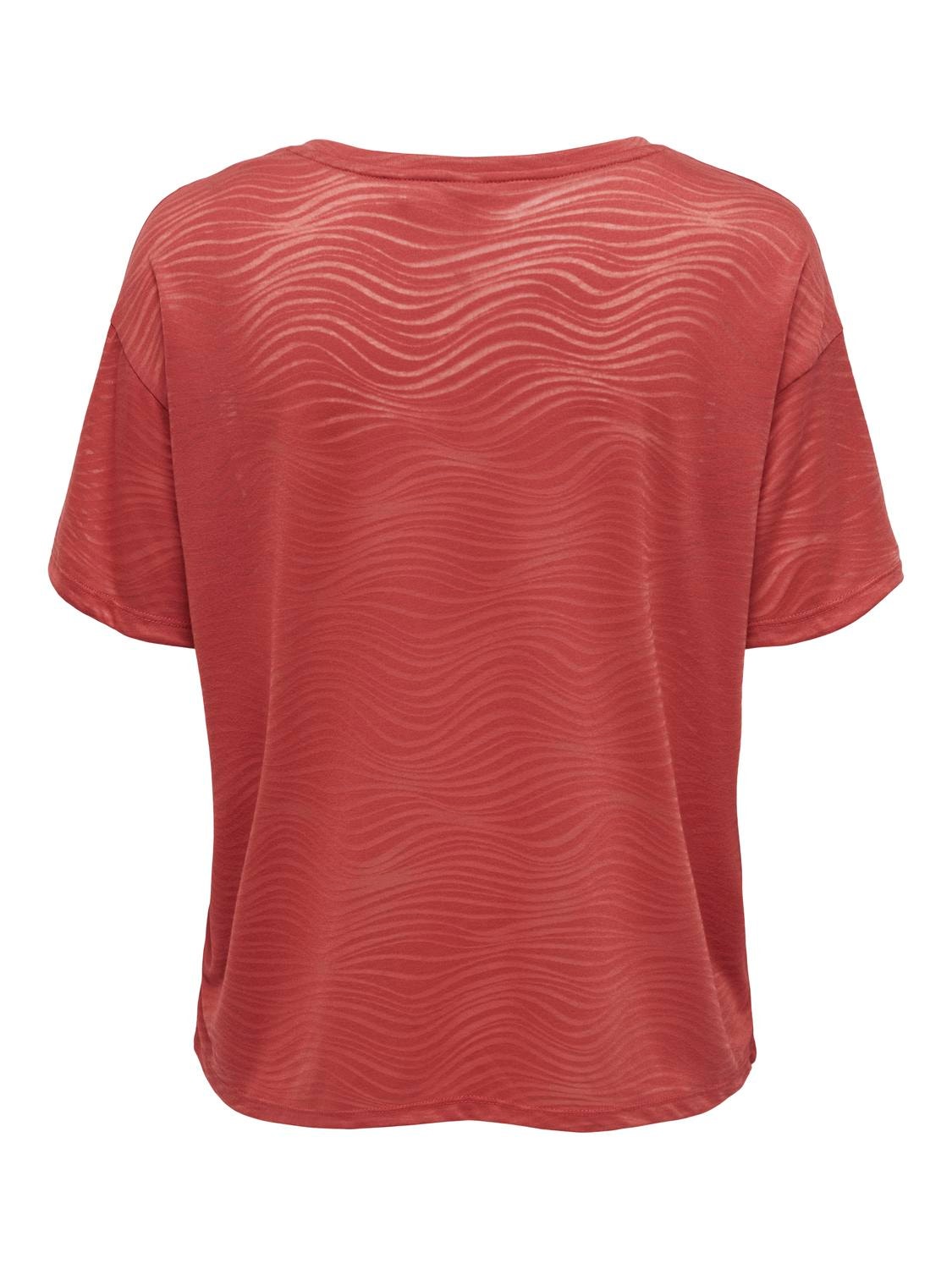 ONLY Loose fit O-hals Verlaagde schoudernaden T-shirts -Mineral Red - 15295655