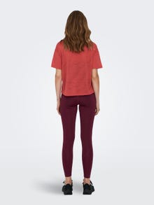 ONLY Locker geschnitten Rundhals Tief angesetzte Schulter T-Shirt -Mineral Red - 15295655