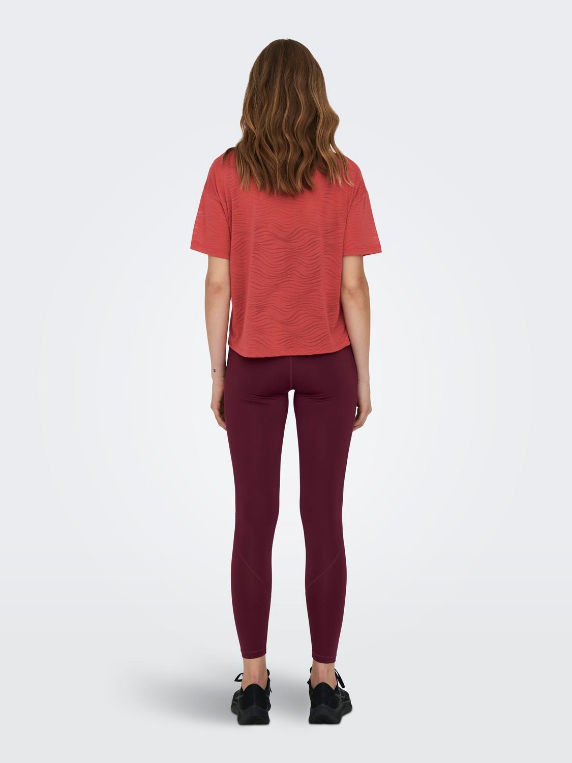 ONLY Loose fit O-hals Lave skuldre T-skjorte -Mineral Red - 15295655