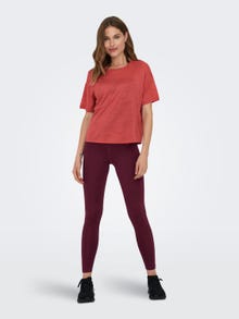 ONLY Loose Fit Round Neck Dropped shoulders T-Shirt -Mineral Red - 15295655