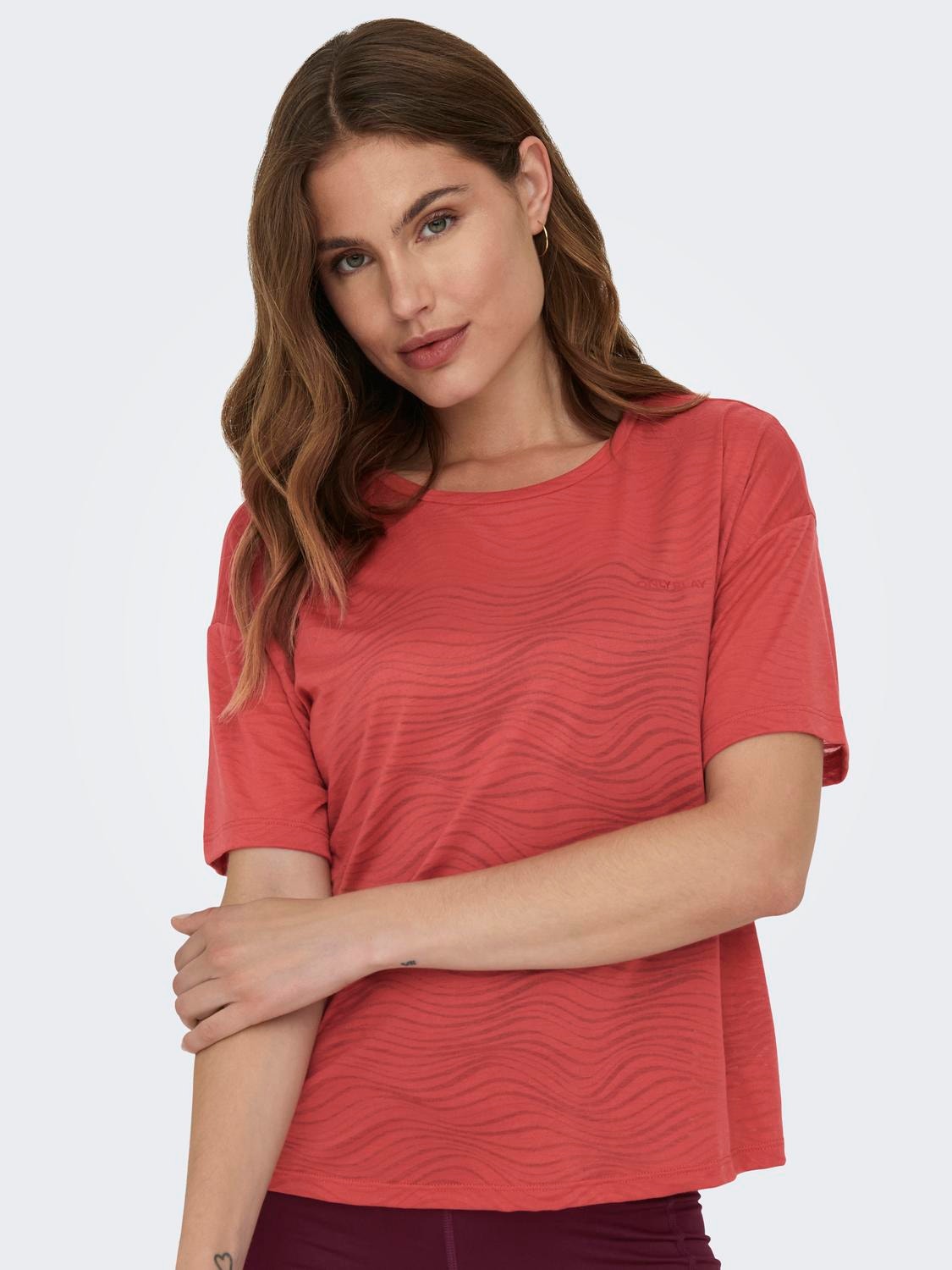 ONLY Loose fit training top -Mineral Red - 15295655