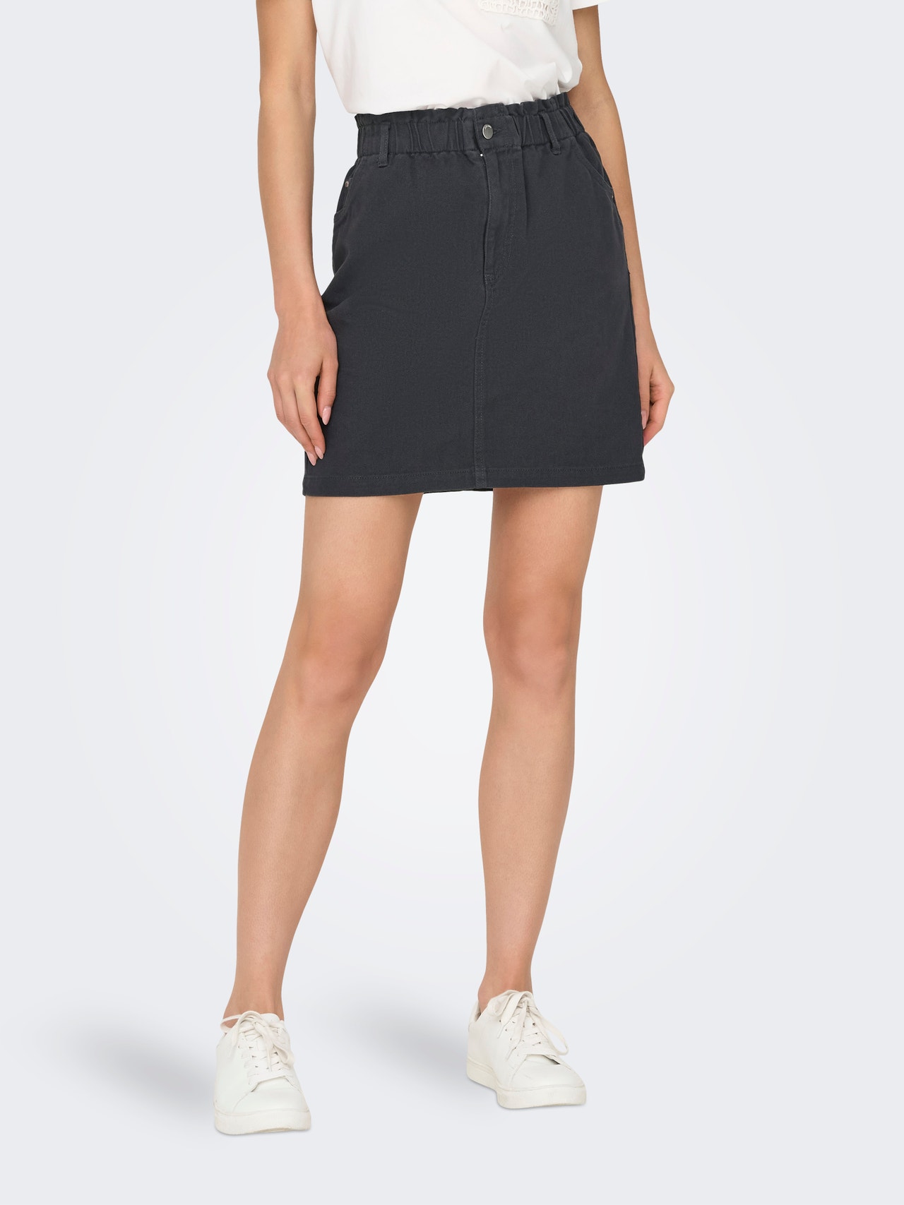 ONLY Mini nederdel med høj talje -Phantom - 15295671