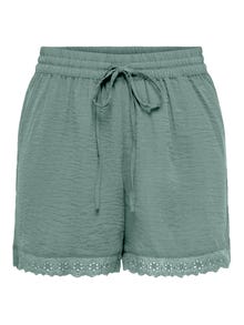 ONLY Shorts With Lace Edge -Chinois Green - 15295675