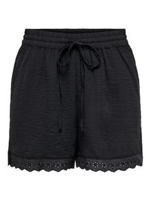 ONLY Shorts med Blondekant -Black - 15295675