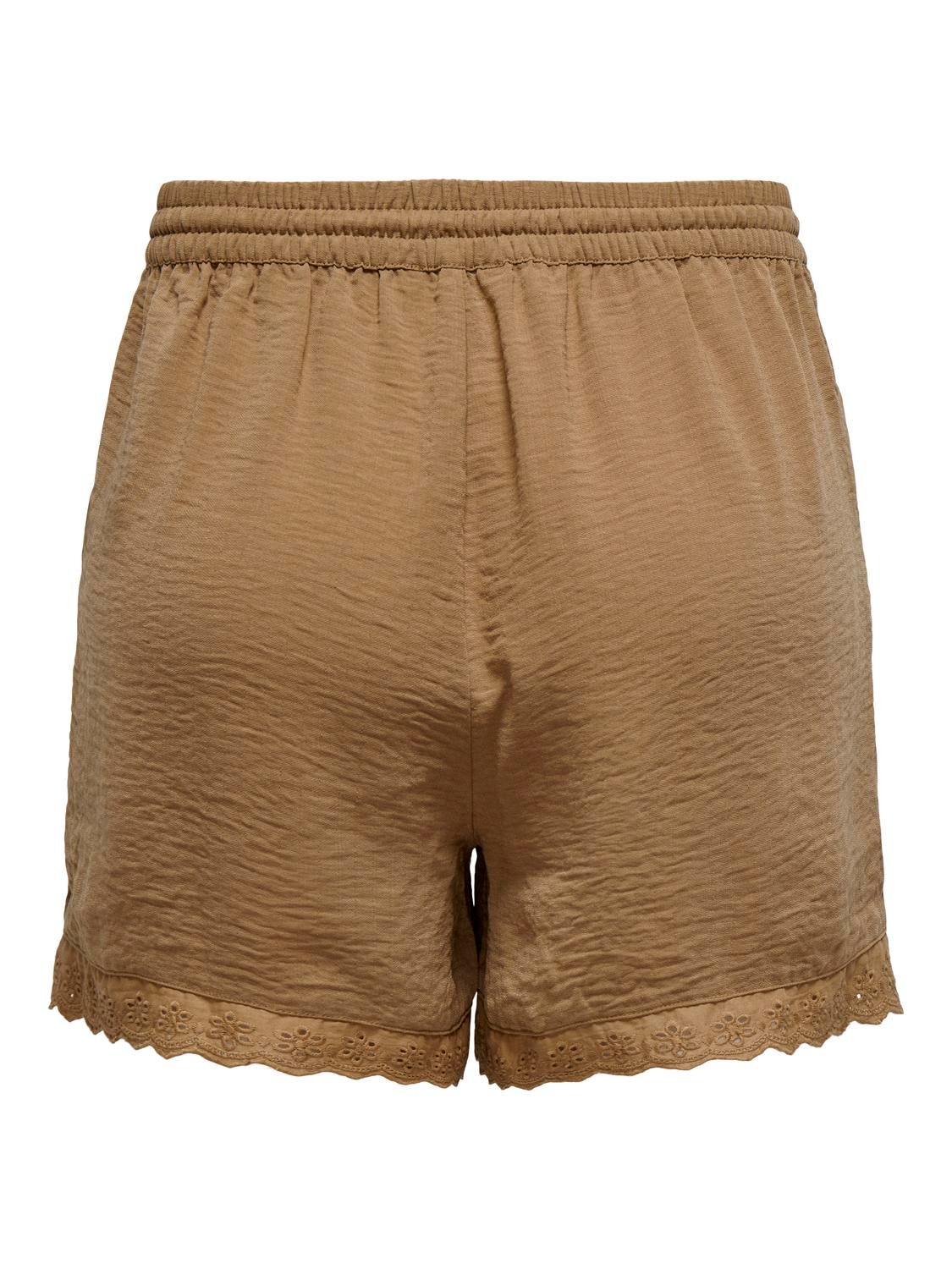 ONLY Shorts med Blondekant -Toasted Coconut - 15295675