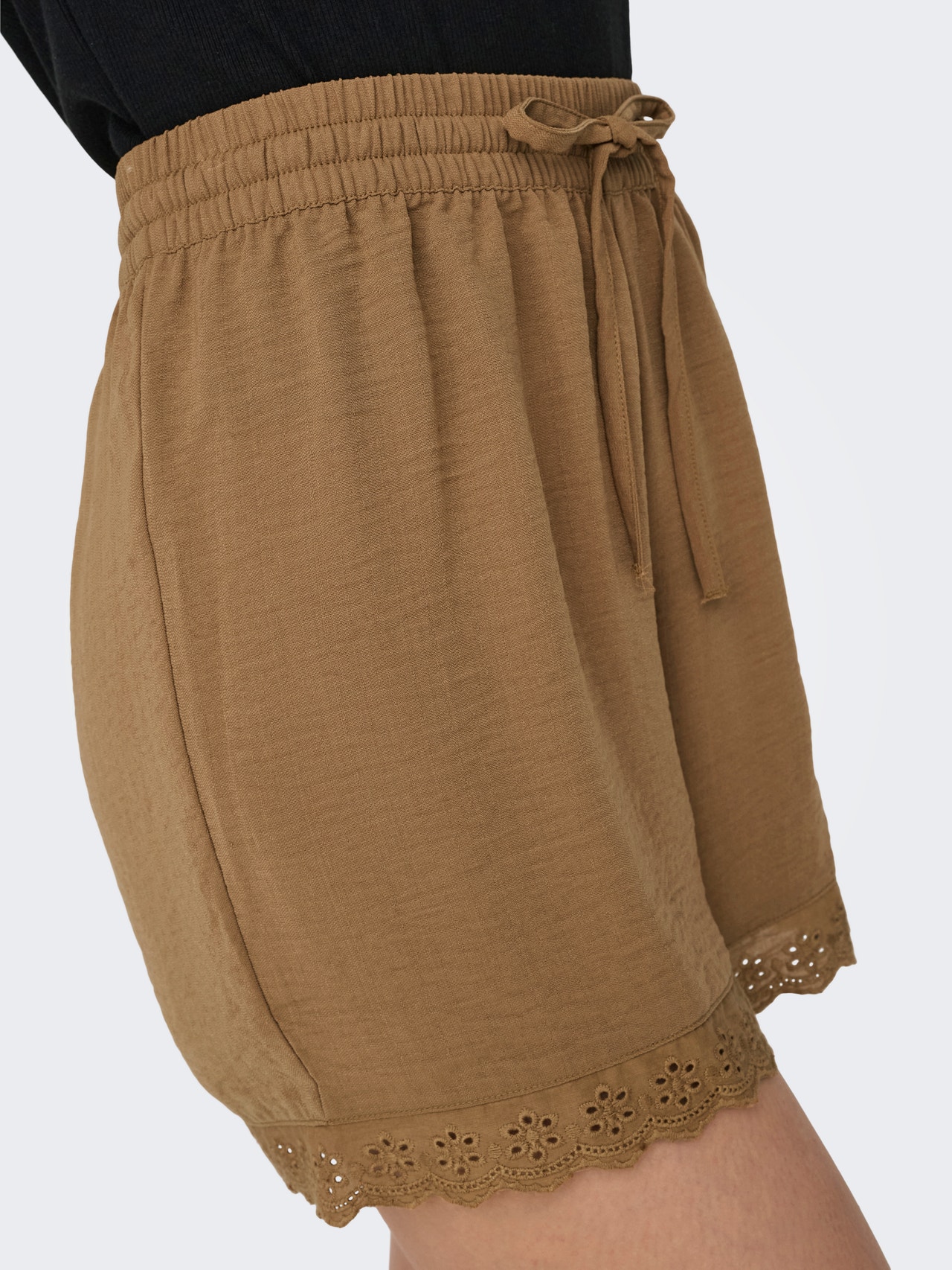 ONLY Normal passform Hög midja Shorts -Toasted Coconut - 15295675